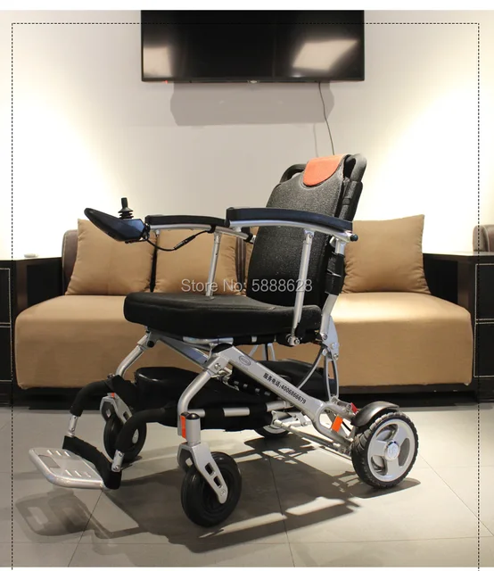Free shipping Top fashionable Rehabilitation smart portable folding travel  electric wheelchair 5