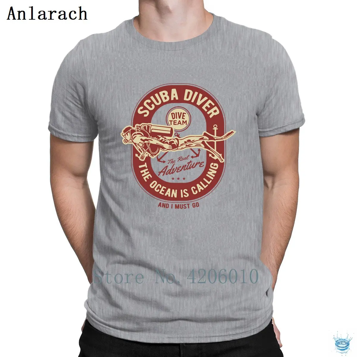 Gray Scuba Diver Divings Dives Ocean T-Shirts Spring Homme Cheap Design T Shirt For Men Quirky Cotton Fashion Letters - Цвет: Gray