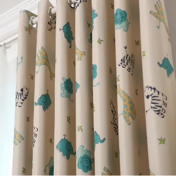 

Korean Curtains for Living Dining Room Bedroom Zoo Curtain Cute Cartoon Children Bedroom Curtain White Tulle Curtain Custom Made
