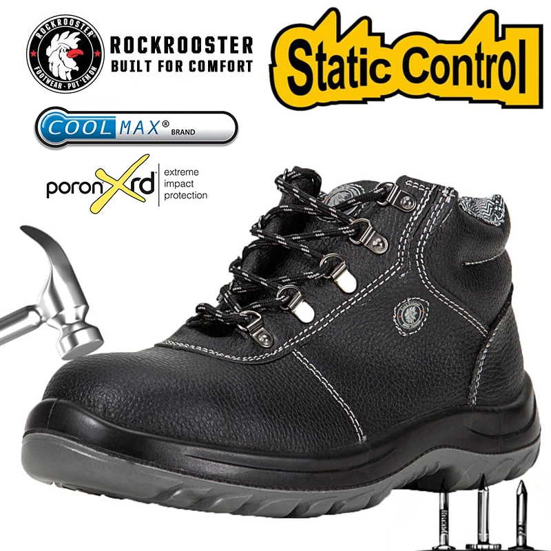 Защитная обувь Мужские уличные ботильоны со стальным носком из натуральной кожи