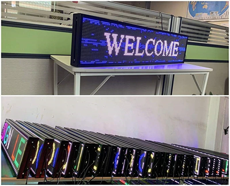 Светодиодный дисплей 40x9 дюймов Programmable outdoor 7 color rolling advertising led sign display Wifi 6000