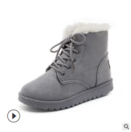 gray Belbello New Martin boots Comfortable warm winter go out shoes non-slip fashion women shoes - Цвет: gray