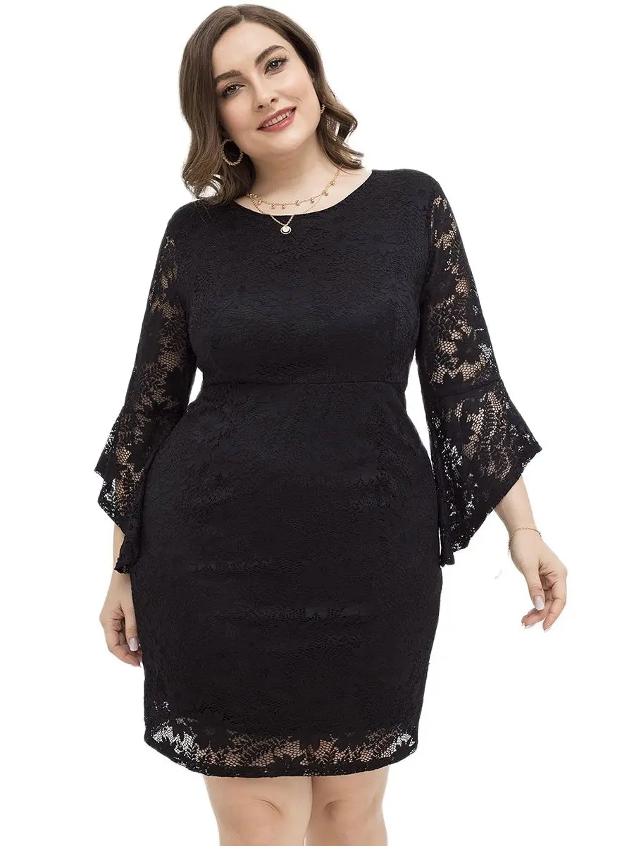 Платье С Кружевными Расклешенными Рукавами Купить