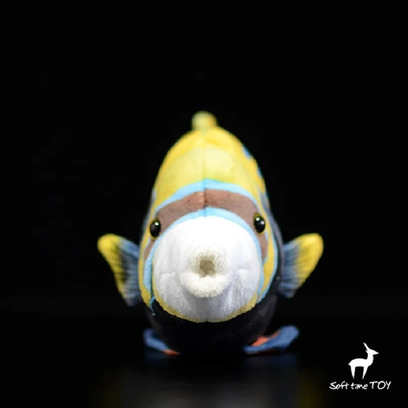 simulation marine animal 20cm Blue-banded angelfish Doll cute fish plush  toy soft doll baby toy birthday gift h2397