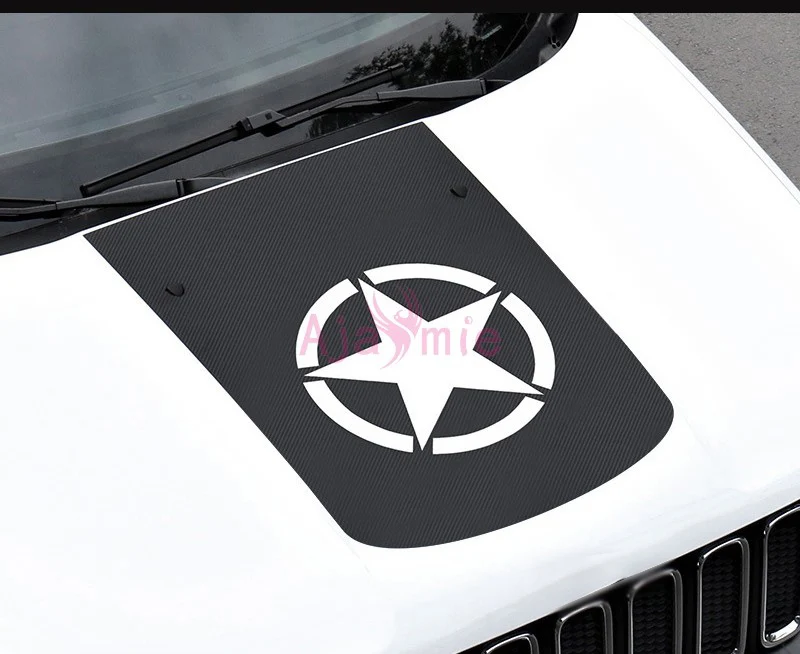 20162018 Carbon Fiber Color Car Hood Film Army Star Car Sticker