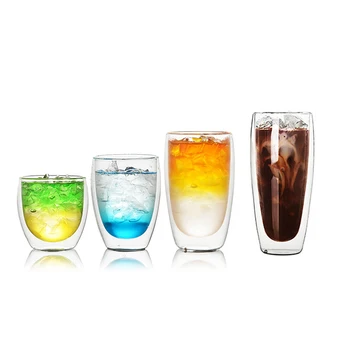 

Free Shipping 4PCS Double Wall Insulated Glasses,Borosilicate Walled Coffee/Tea/beverages Glasses Cup Set of 4