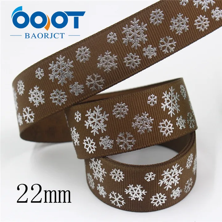 OOOT BAORJCT I-19812-1884 22 мм 10 ярдов Рождество Снежинка бронзовые ленты, DIY ручной работы подарочные упаковочные материалы Свадебная вечеринка - Цвет: I-19812-1891