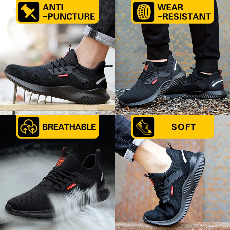 Safety Work Shoes Construction Men Outdoor Steel Toe Cap Shoes Men Puncture Proof High Quality Lightweight Safety Boots - 5