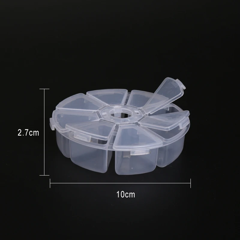 8 Grids Round Box Регулируемый 7-28 сетки Отсек пластиковый ящик для хранения ювелирных изделий серьги из бисера винтовой держатель Чехол Дисплей Органайзер контейнер GYH - Цвет: 8 Grids Round Box
