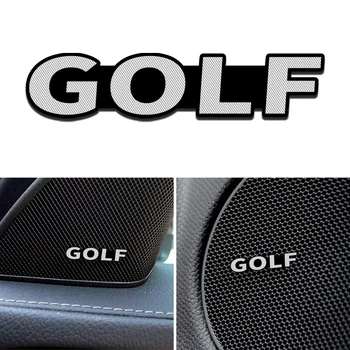 

4pcs speaker aluminum 3D sticker horn sound letter stickers for Volkswagen VW GOLF MK6 Golf 6 Golf 7 car styling badge decorat