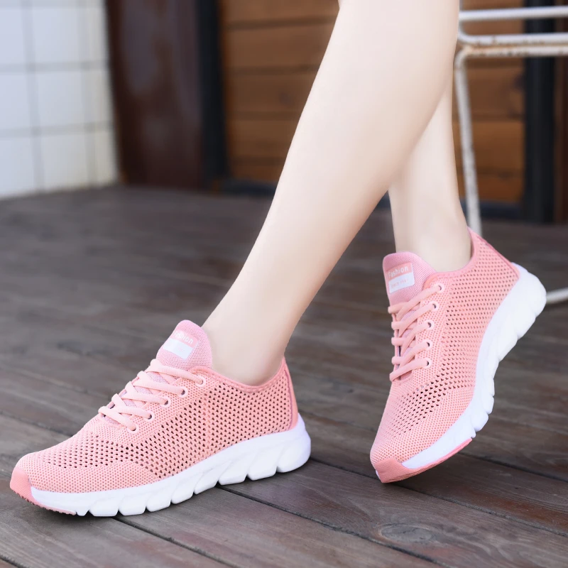 

Women's mesh shoes fashion sneakers hollow air permeable shoes sports shoes gym fitness shoes trainer walking shoes