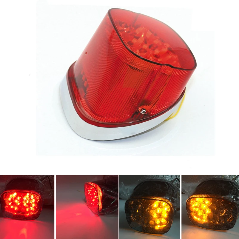 Model D Red Светодиодный дым задние стоп-светильник для езды на мотоцикле harley Dyan Sportster XL FLH FX FLSTF FLSTSB FLHTC FXSTC красный хвост светильник - Цвет: Model D Red