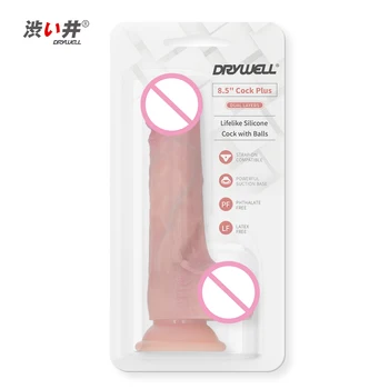 DRY WELL Dildo for Women Fake Dick Suction Cup Silicone Realistic Dildos Penis Female Masturbation Erotic Lesbian Adult Sex Toys 5