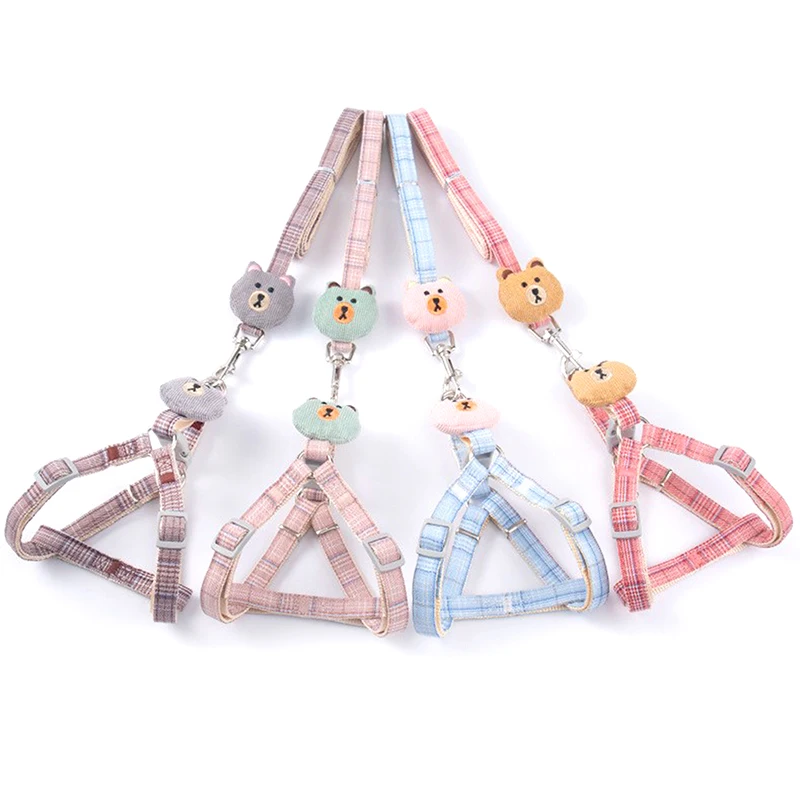 Harness Leash Set Pet Chest Collar Pomeranian Harness Vest Breathable