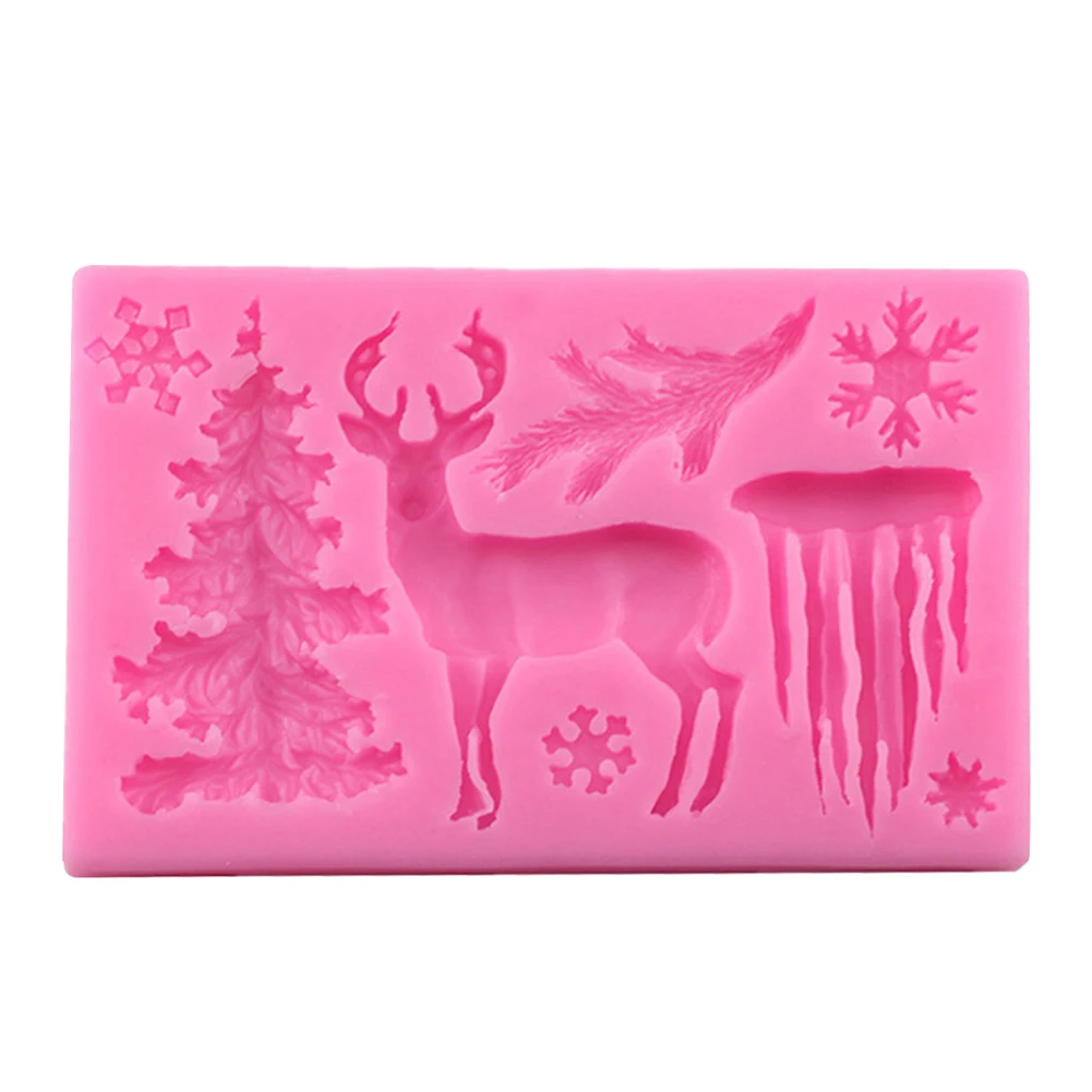 

Gadgets Fondant Molds Christmas Tree Elk Snowflake Silica Gel Mold Silicone Mold Food Grade Flexible Silicone Mold Baking Tools