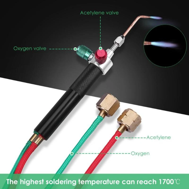Mini Gas Torch Welding Soldering Tool Oxygen Acetylene Tool Platinum Metal Stainless Steel Welding Soldering Tool Kit