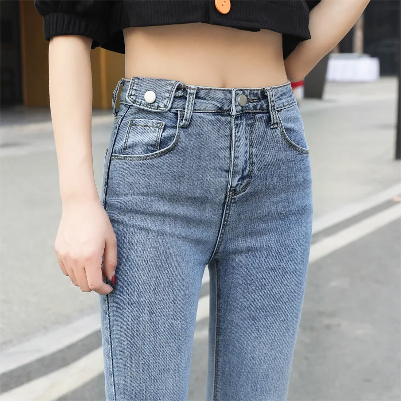 Jeans Woman High Waist Skinny Elastic Feet Slim Pencil Ankle-Length Pants Jeans Women 2020