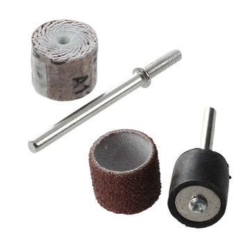 

New 12 x 14 x 3mm 120-Grit Brush Grinding Tool Flap Wheel (10 Pieces) & 100pc 1/2 Inch Sanding Bands Kit With 2 Sanding Drum Man
