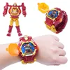 Light Digital Children Watches Boys Cartoon Robot Transformation Wristwatch Toy Mecha Robot Electronic Clock 1