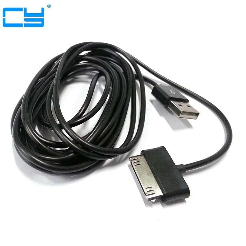 ShineBear 3M/10ft Super Long USB Data Charging Cord Charger Cable for Samsung Galaxy Tab2 P3100 P5100 Note 10.1 N8000 P7510 P6800 P1000 1m Cable Length: 3m, Color: Black
