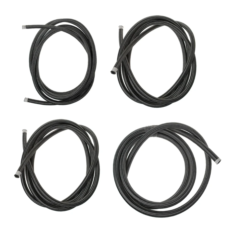 

1M 3M Nylon Steel Braided Brake Gas Oil Fuel Line Hose AN4 AN6 AN8 AN10 NEW