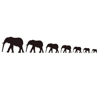 

7pcs 3D Mirror Surface Wall Sticker Decal Elephant Shape DIY Art Mural Removable Home Room Decor PAK55