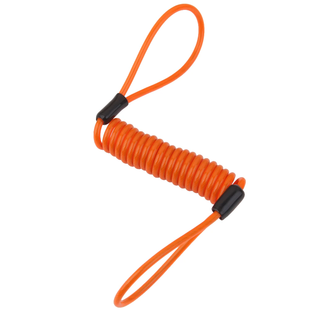 2x Безопасности шнурок пружины катушки провода веревка дисковый тормозной замок напоминающий трос стрейч до 1,2 м оранжевый