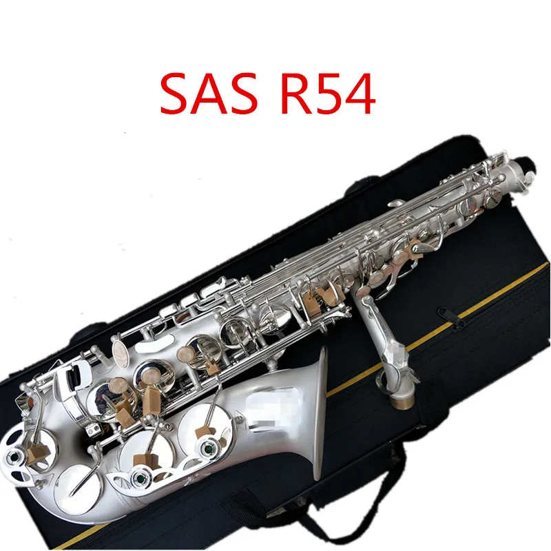 

2019 new Alto saxophone Frosted silver engraving SAS-R54 mode Sax Alto musical instruments professional saxophone free shipping