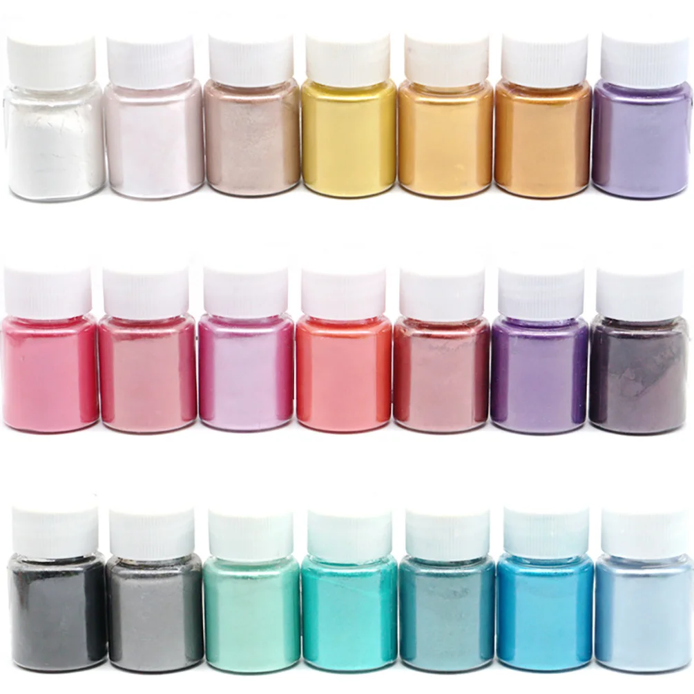 21 Colors Pearl Pigment Powder Mica Pearlescent Colorants Resin Dye Jewelry Making Tool For Jewelry Accessories Art Supplies afbeelding