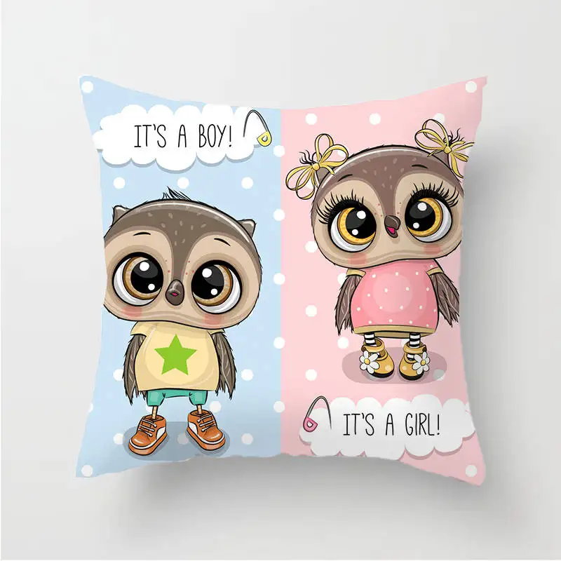 Owl Decoration Cushion Cover Polyester Throw Pillow Case Cover Decoration Pillowcases Decorative Pillows Cover TP136
