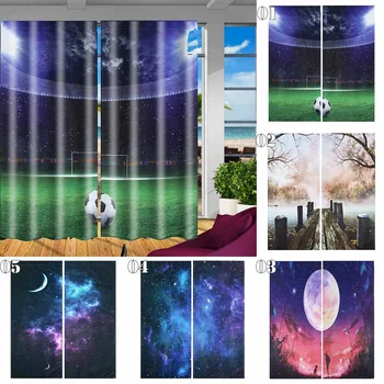 

Football field Windows Curtains Thin for Living Room Bedroom Decorative Kitchen Curtains Drapes Treatments Dropship 166*150cm