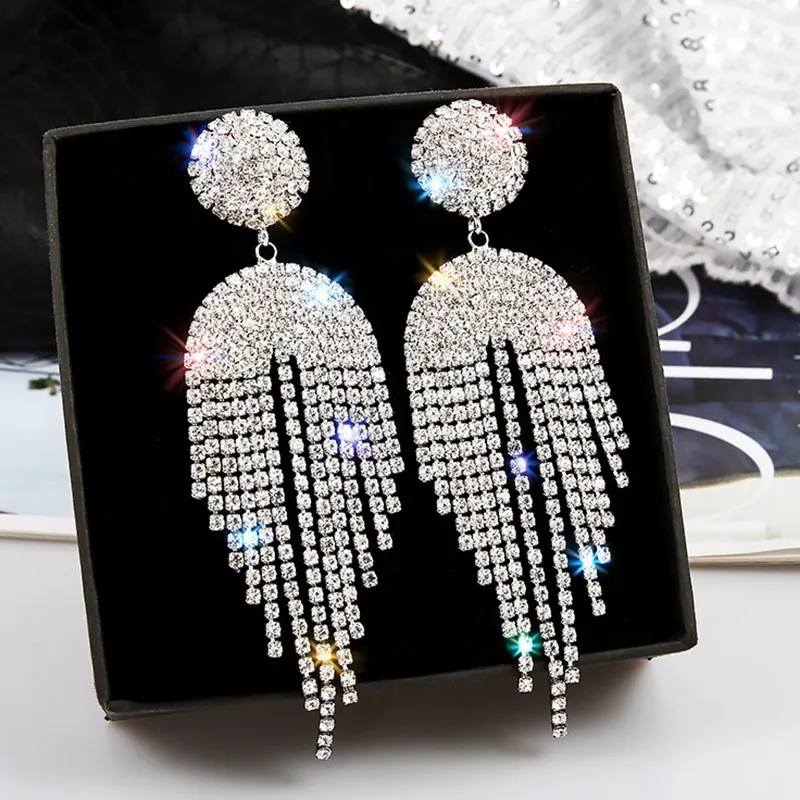 Drop Earrings Zinc Alloy Rhinestone Earrings Jewelry Ladies Personality Temperament Princess Hook Earr