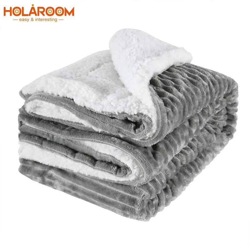 Holaroom фланелевое одеяло Двухслойное толстое одеяло s 150x120 см для зимы на диван-кровать для дома Чехол Frazadas Mantas De Cama Cobertor