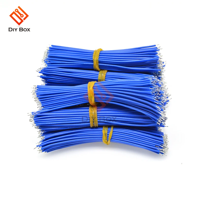 

100Pcs Blue Color 24AWG 100mm 10cm Length Line Connecting Tin Plating Wire DIY electronic wire 0.14mm Welding Wire String