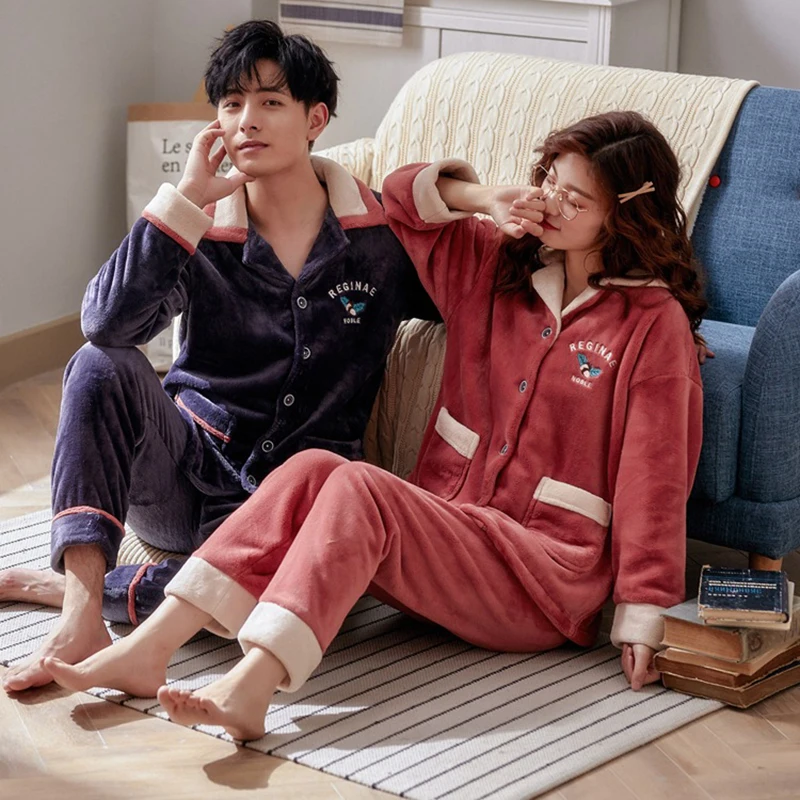 Warm-mink-velvet-cardigan-turtleneck-coral-velvet-pajama-lady-Couple-home-wear (1)