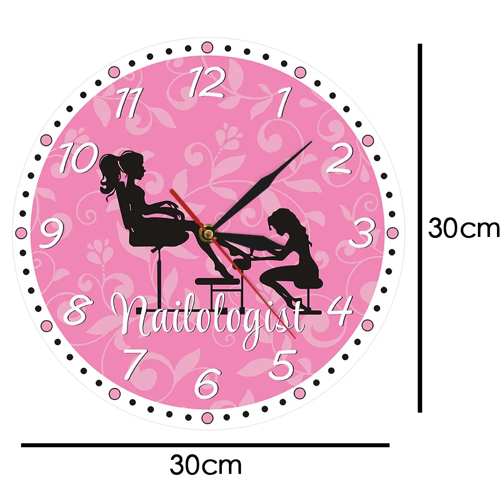 Магазин красоты ногтей спа студия Пользовательские настенные часы педикюр Салон поставки работа персонализированные Маникюр имя бесшумные кварцевые настенные часы