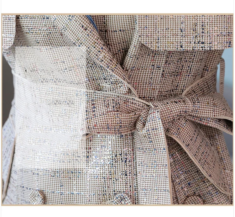 Новейший Женский Тренч с длинным рукавом, длинное пальто, Модный женский зимний теплый тонкий клетчатый костюм