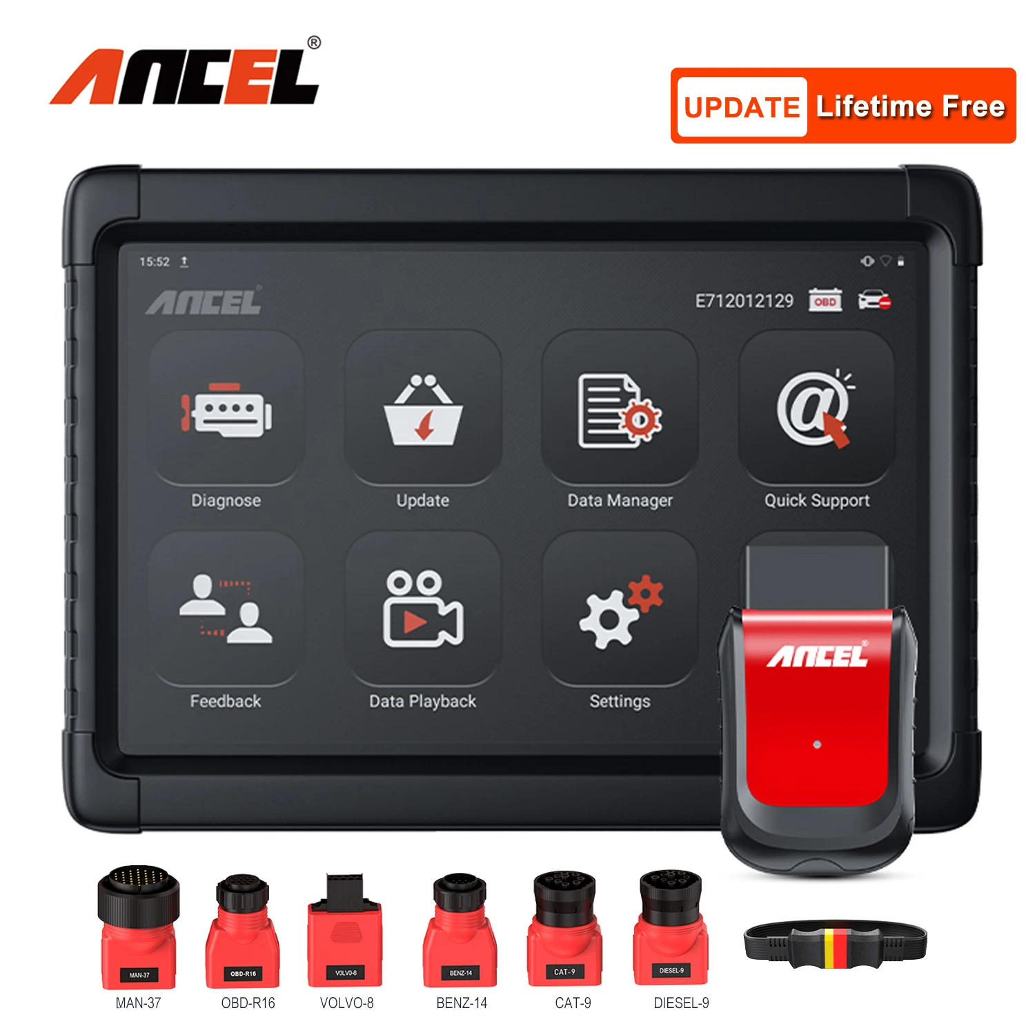 Ancel X6 HD OBD2 сканер Профессиональный тяжелых грузовиков OBD 2 диагностические