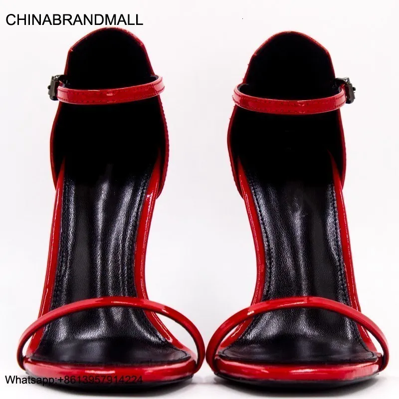 

Designer Women Colorful Heels Sandals Top Quality T-strap High-heeled Pumps 6 Colors Ladies Patent Leather Dress Single Shoes