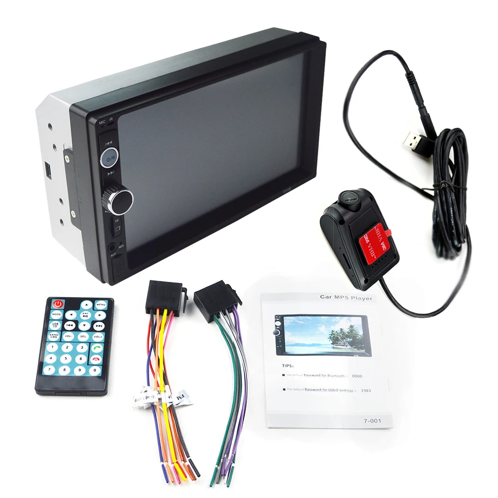 with dvr Автомагнитола 2 Din Автомобильный видеорегистратор задняя фронтальная камера 2 Din 7 ''Авторадио с сенсорным экраном Bluetooth автомобильный Радио-Кассетный проигрыватель рекордер Россия - Цвет: with dvr