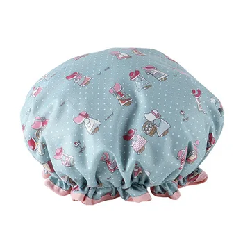 

Bathroom Accessories Freeship Women Shower Satin Hats Lorful Bath Shower Caps Hair Double Waterproof Bathing Cap 12 Colors