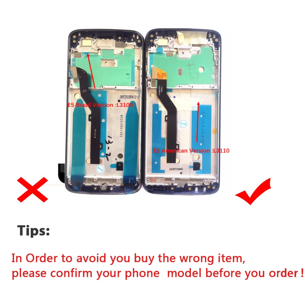 ЖК дисплей сенсорный экран с дигитайзером в сборе для Motorola Moto E5 XT1944/E5 Plus XT1924