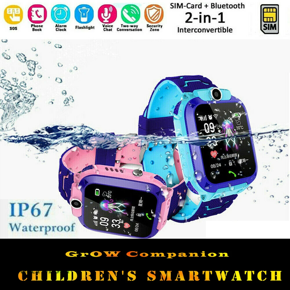 Kinder Wasserdicht Telefon Uhr Kids Smartwatch für Jungen Mädchen Kinder DE 