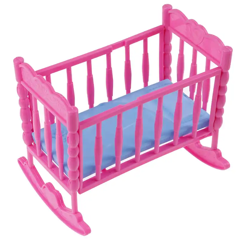 Mini casa de muñecas, juguete para niños, muñeca encantadora, muebles para cuna de balancín, cama para muñeca, accesorios de muñeca para niños de 12,5x9x10,5 cm|Muebles de juguete| - AliExpress