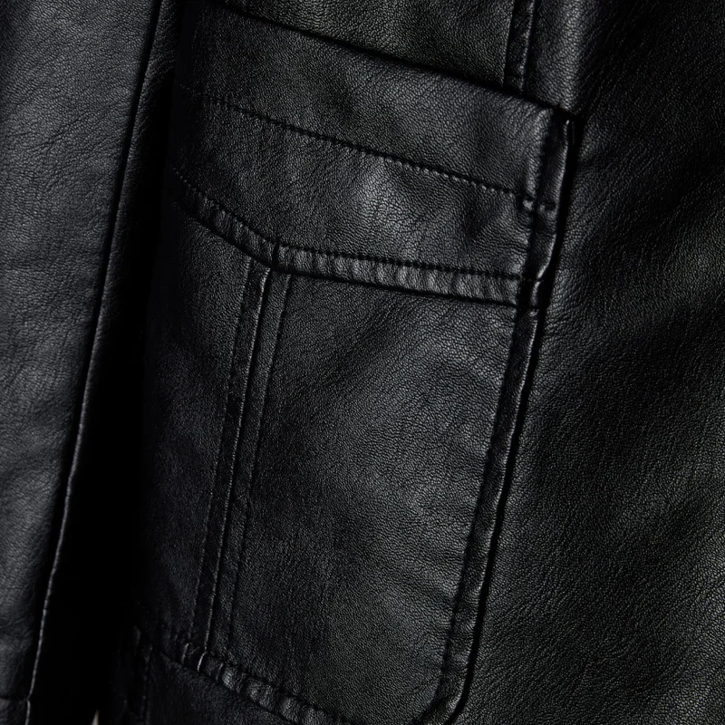 botão bolso design de couro do plutônio jaqueta masculino 6xl