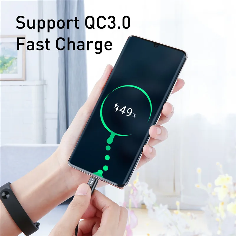 USLION 60 Вт USB Type C к кабель для Samsung Galaxy S9 Plus поддержка PD QC3.0 3A быстрой зарядки