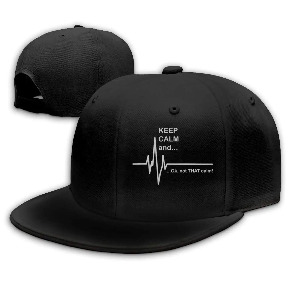 Keep Calm and Ok Not That Calm Мужская бейсболка с плоским козырьком Регулируемая черная