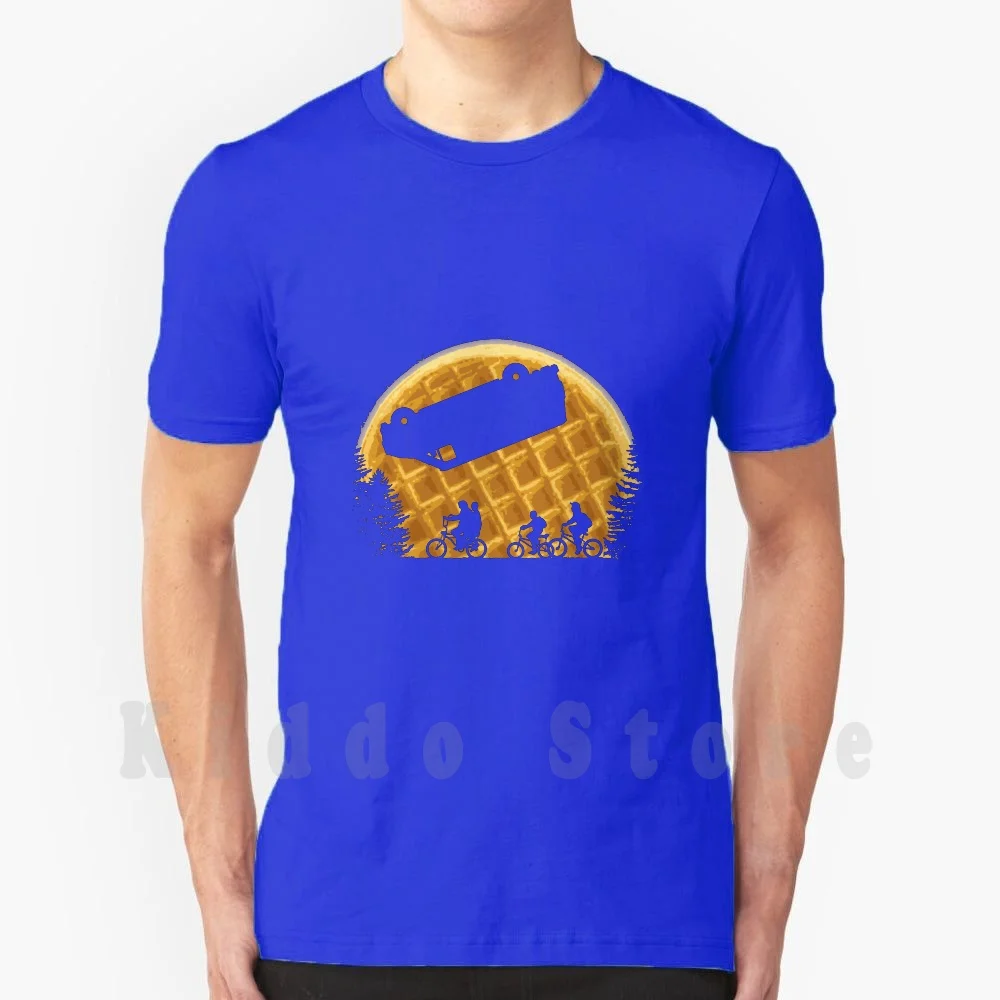 thumbnail image 1 of Stranger Moon T Shirt Cotton Men DIY Print Cool Tee 80s Moon Waffles Netflix Hawkins Upside Down Eleven Demogorgon Things 1980s, 1 of 5