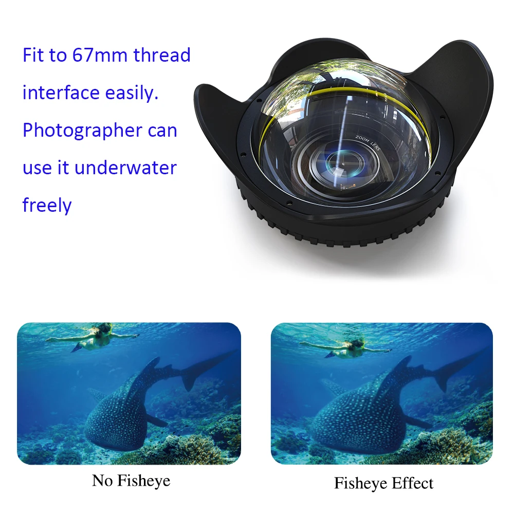  Optical Fisheye Lens Shade Antireflective Filter for All DSLR ILDC Camera Microspur 67mm Interface 