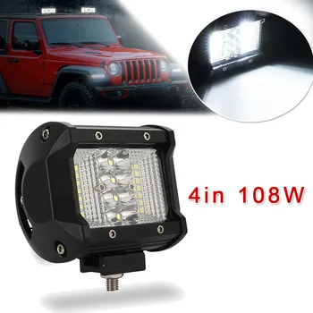 

4inch 108W Quad Row LED Work Light Bar Pods Driving Fog Lamp Side Shooter Aluminum Alloy Car LED Work Light